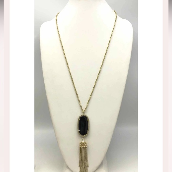 NWT✨KENDRA SCOTT NECKLACE with black pendent🖤 ⭐️GOLD NECKLACE ⭐️ - Picture 8 of 10